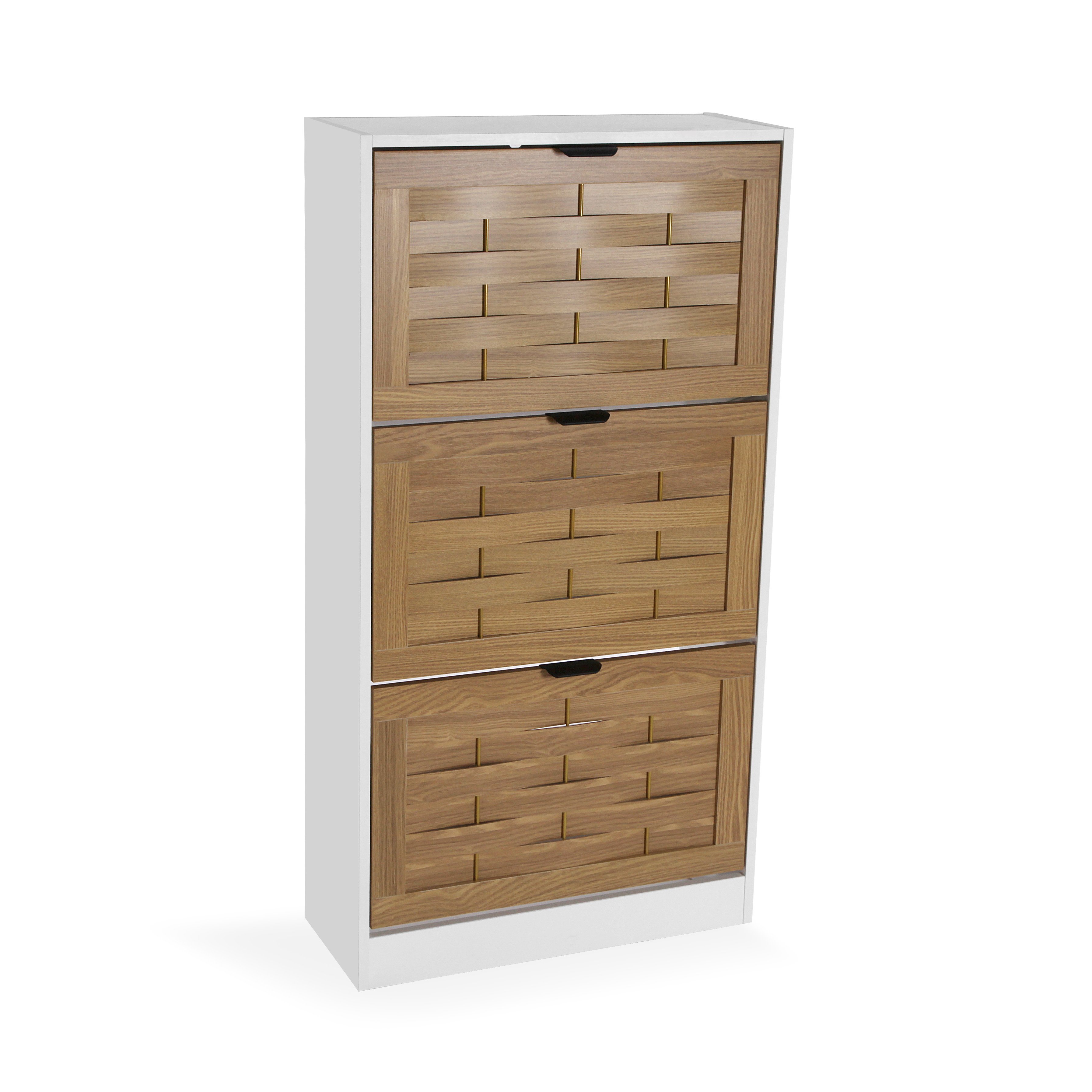 ZAPATERO 3 CAJONES MARRON VIKEN 60x24x115cm