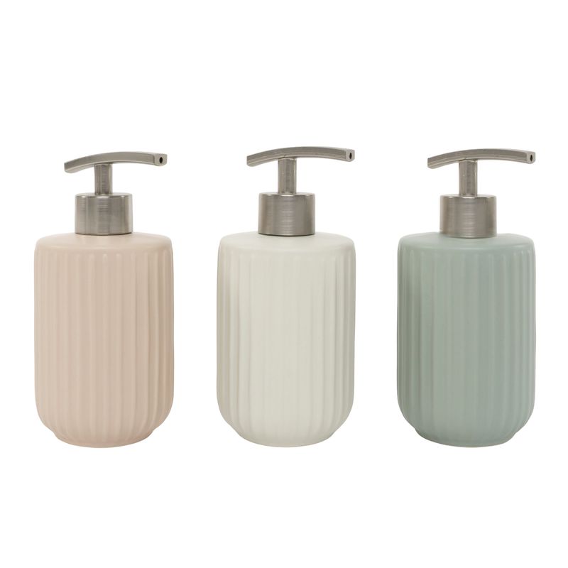 DISPENSADOR JABON NATURE 8X8X18CM BEIGE