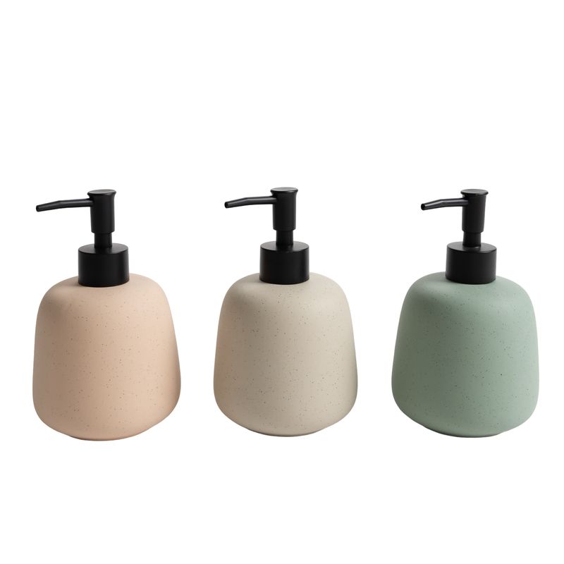 DISPENSADOR JABON NATURE 9.5X9.5X15CM BEIGE