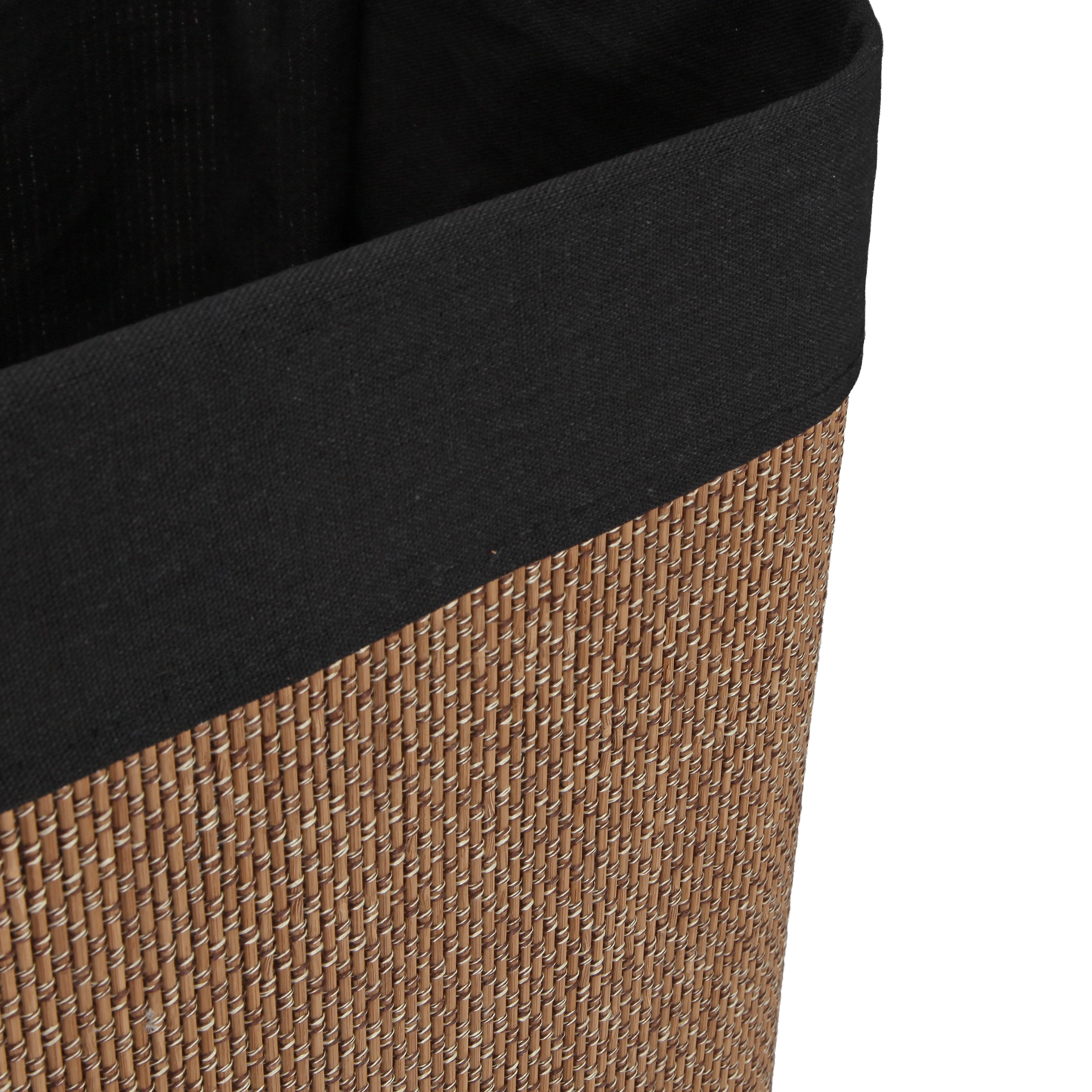 CESTO ROPA PLEGABLE RIBETE NEGRO 40X30X60CM 4