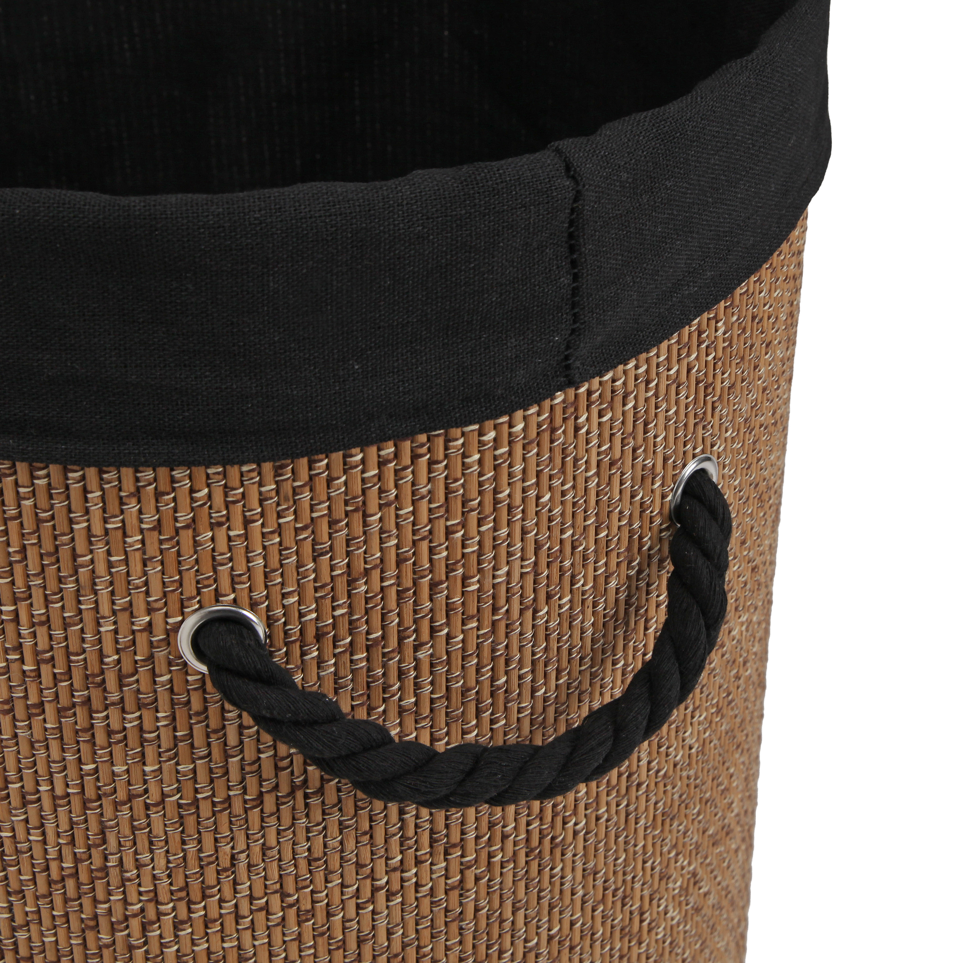 CESTO ROPA REDONDO PLEGABLE RIBETE NEGRO 35X50CM 3