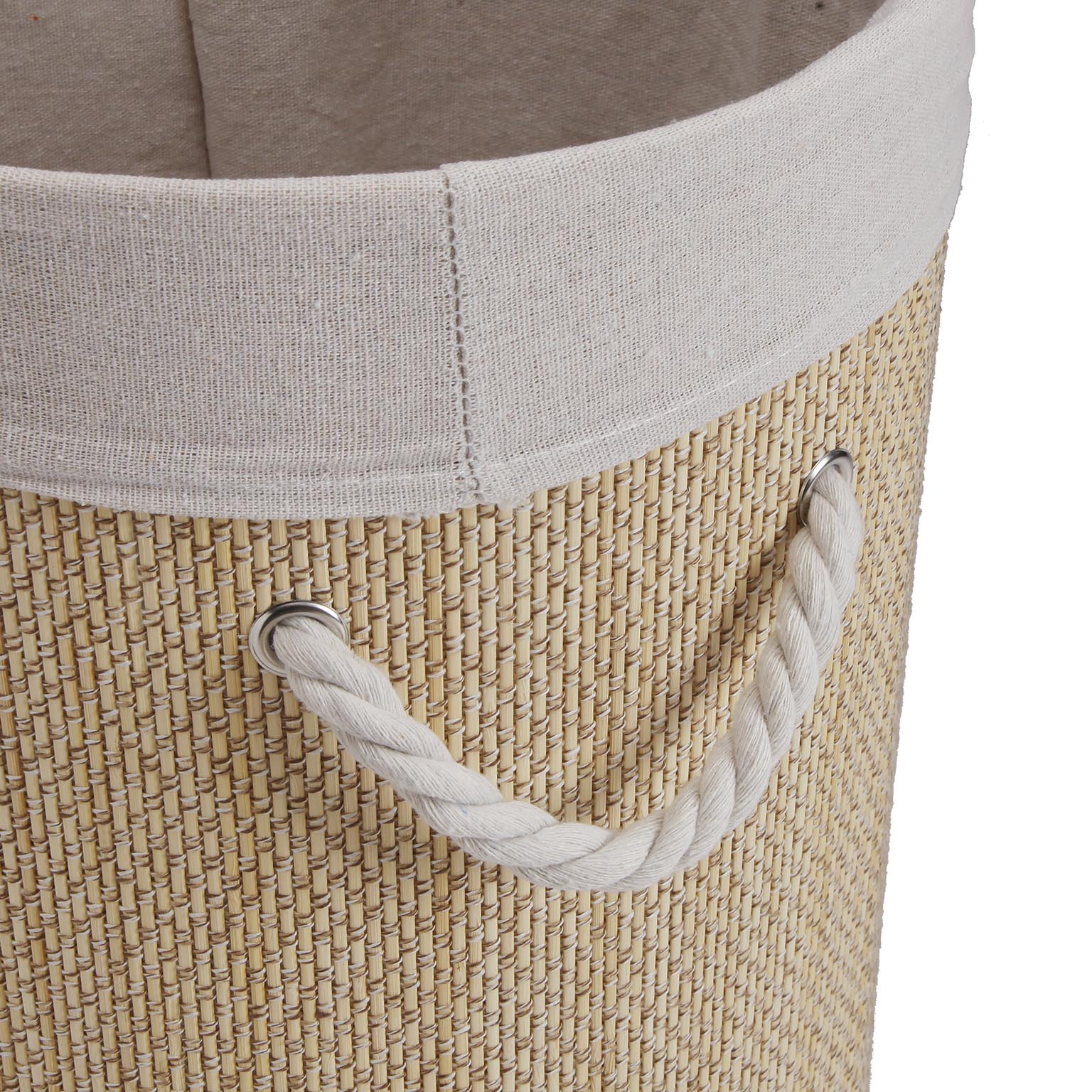 CESTO ROPA REDONDO PLEGABLE RIBETE BLANCO 35X50CM 3