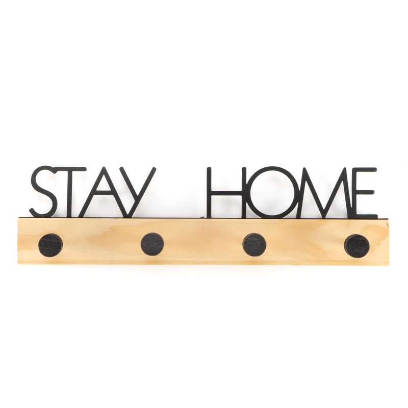 PERCHERO PARED 4 COLGADORES STAY HOME  40X5.5X11CM