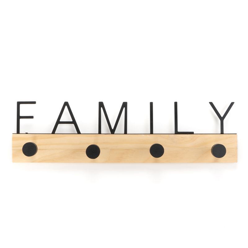 PERCHERO PARED 4 COLGADORES FAMILY 40X5.5X11CM