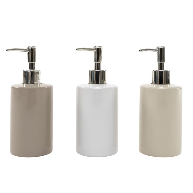 DISPENSADOR JABON NATURALES 7X7X17.5CM BEIGE