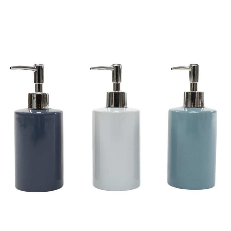 DISPENSADOR JABON AZUL 7X7X17.5CM