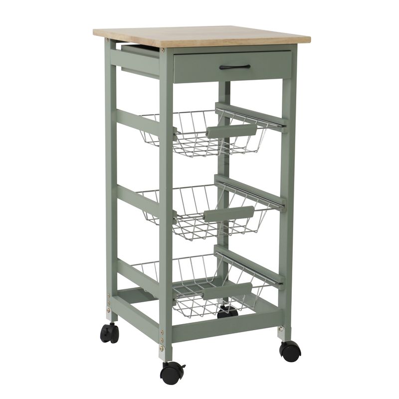 CARRO AUXILIAR COCINA VERDE 37X37X76CM