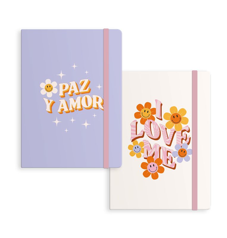 LIBRETA CON GOMA M HIPPIE 2M