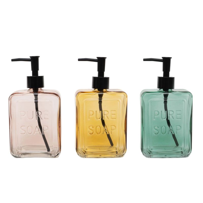 DISPENSADOR JABON CRISTAL 570ML PURE SOAP OCRE