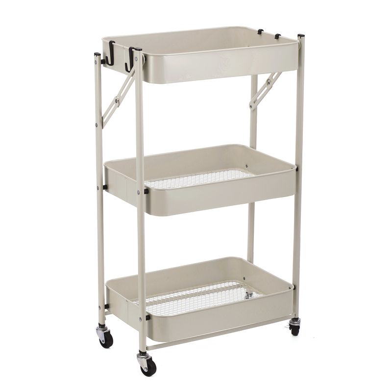 CARRO AUXLIAR PLEGABLE NATURAL 45X30X77CM