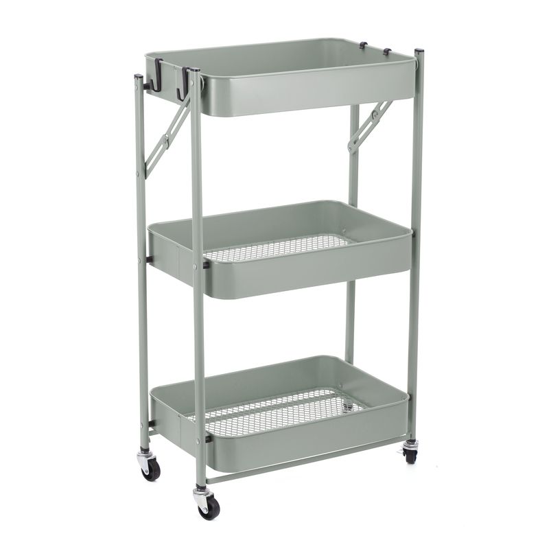 CARRO AUXLIAR PLEGABLE VERDE 45X30X77CM