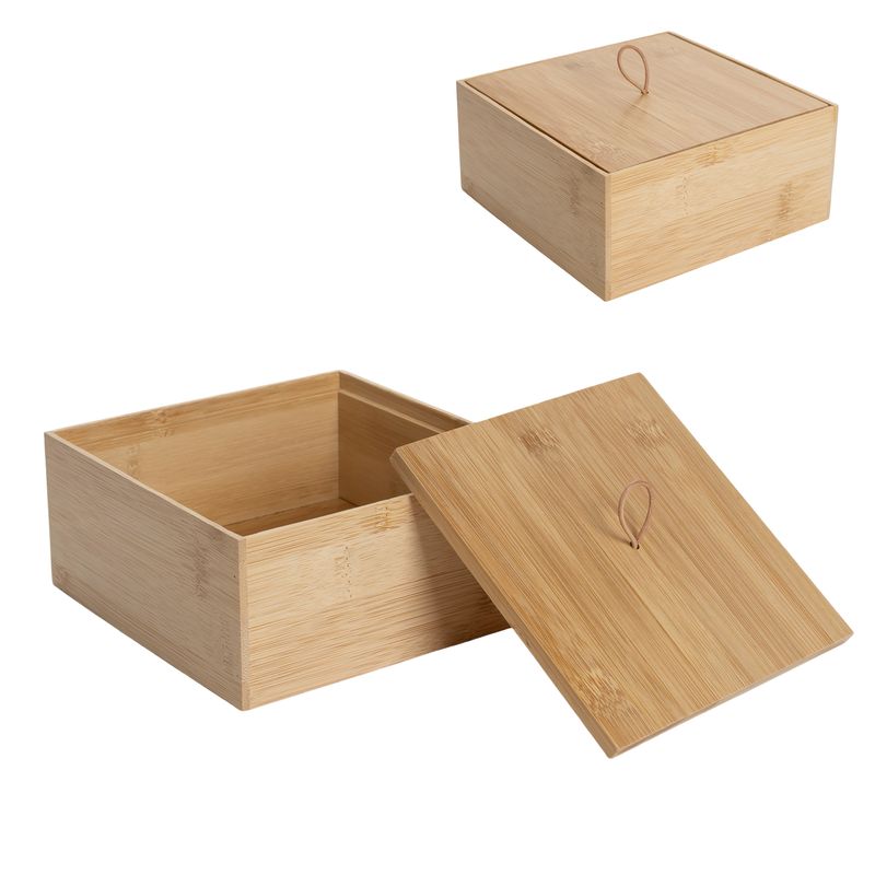 CAJA PARA ALGODONES BAMBU 15X15X7CM