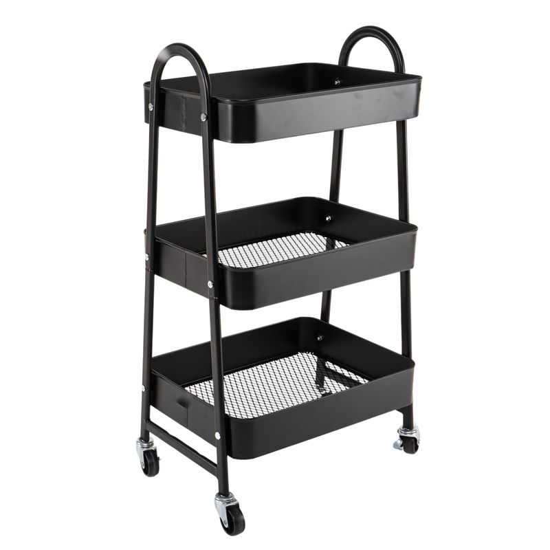 CARRO AUXILIAR NEGRO 45X30.5X77CM