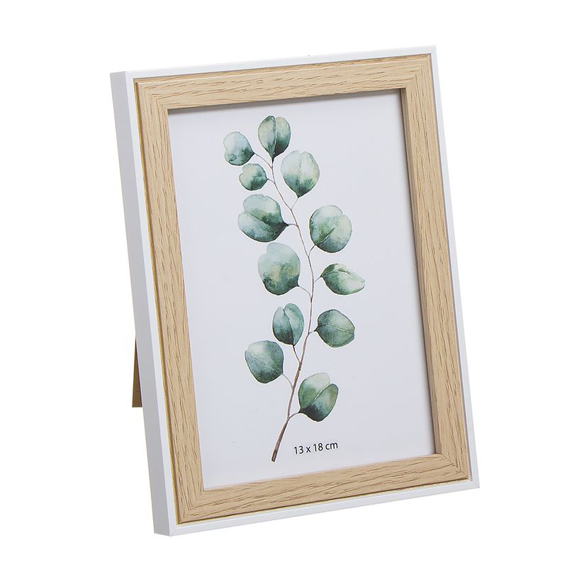 PORTAFOTOS 13X18 BICOLOR MADERA/BLANCO 20.4x1.8x15