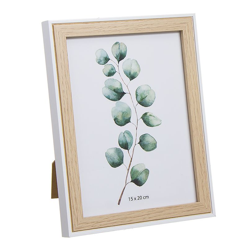 PORTAFOTOS 15X20 BICOLOR MADERA/BLANCO