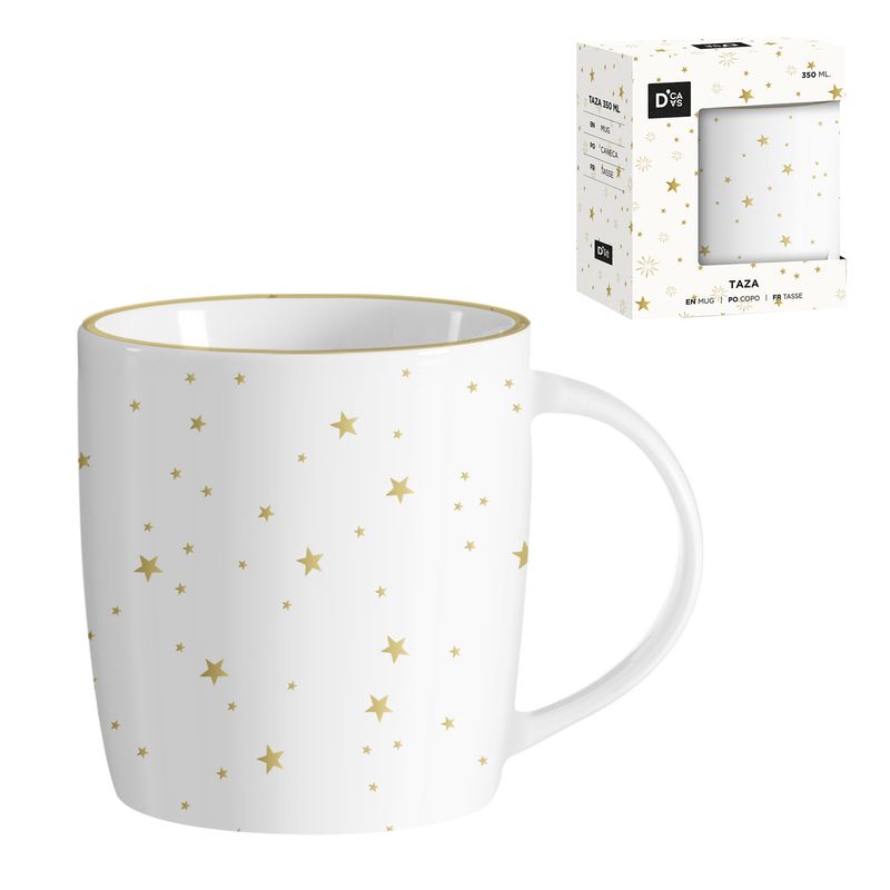 MUG 350ML ESTRELLAS ORO 8.3X8.3X10CM
