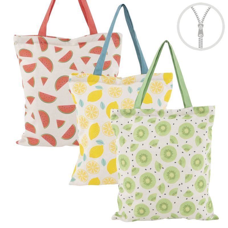 BOLSA ALGODON CON CREMALLERA 36X0.1X48CM KIWI