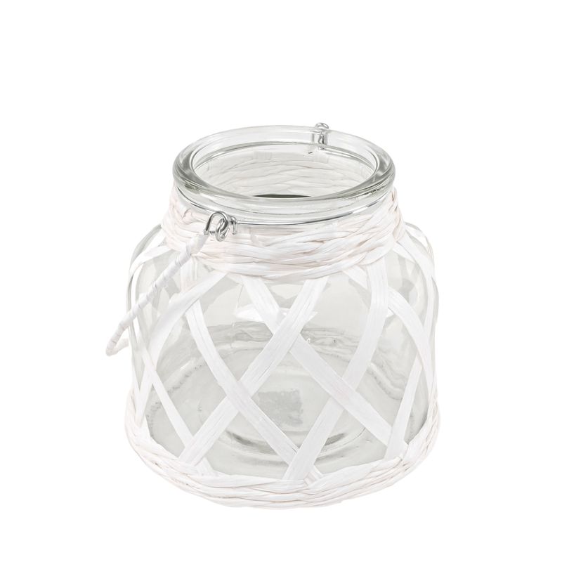 CANDEL CON ASA BLANCO M 12,6X12.6X12CM