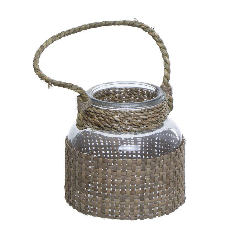 CANDEL CRISTAL CON RATAN M 12X12X12CM