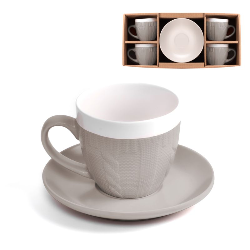 JUEGO CAFE 4 SERV 250ML LANA TOPO