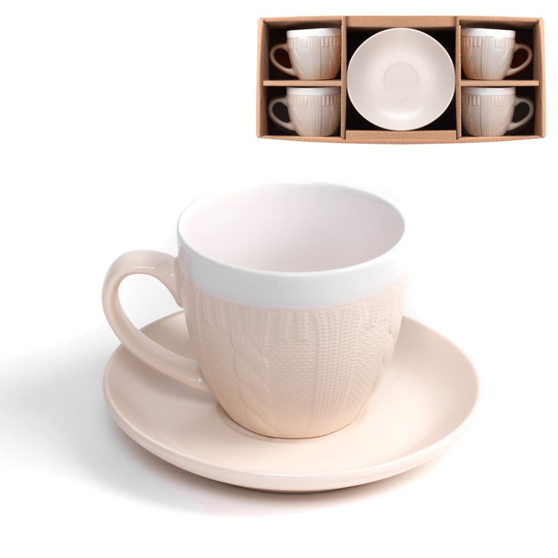 JUEGO CAFE 4 SERV 250ML LANA NATURAL