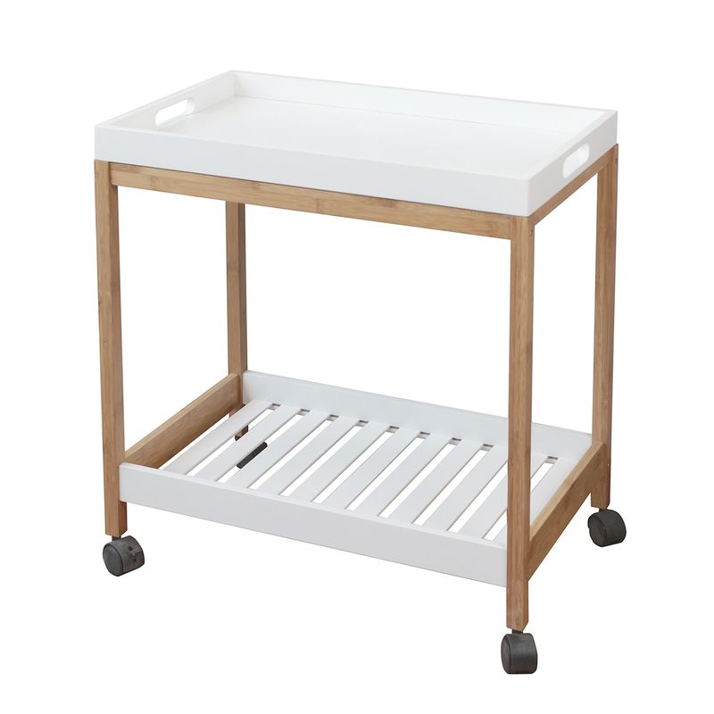 CAMARERA 2 ESTANTES BAMBU 55X34X62CM