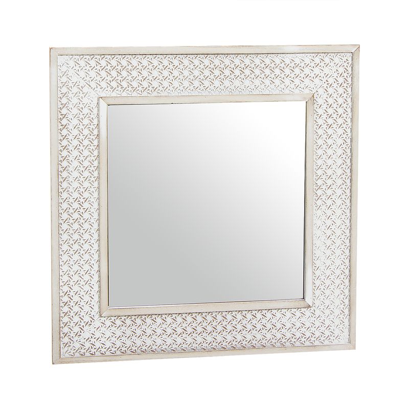 ESPEJO 40X40CM BLANCO DECAPADO