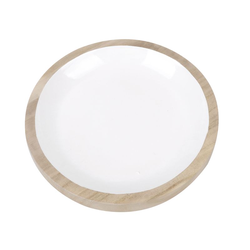 VACIABOLSILLOS REDONDO MADERA M BLANCO 20.5X20.5X3