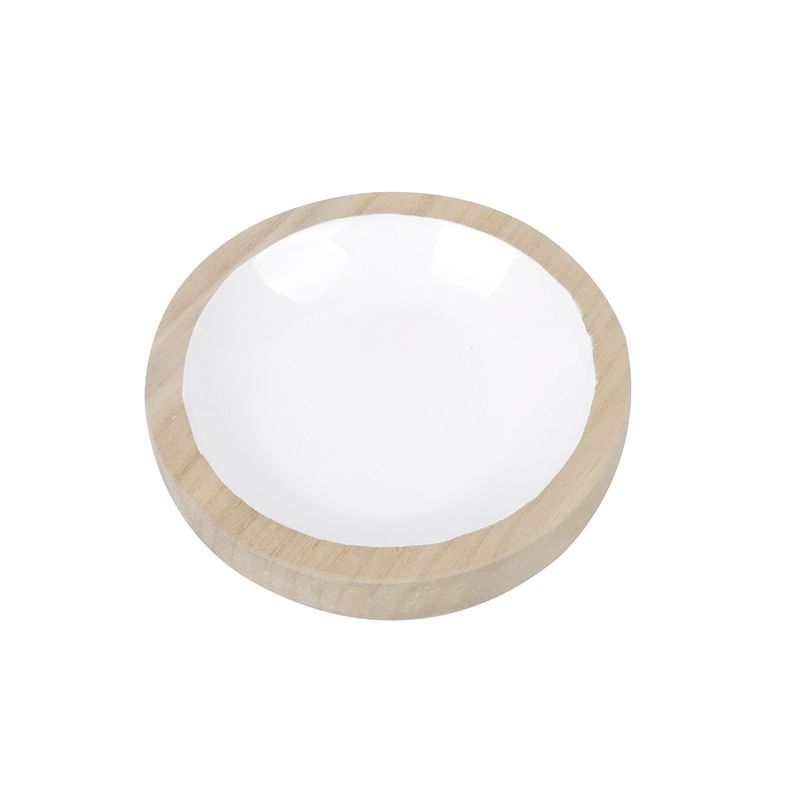 VACIABOLSILLOS REDONDO MADERA M BLANCO 14.8X14.8X3