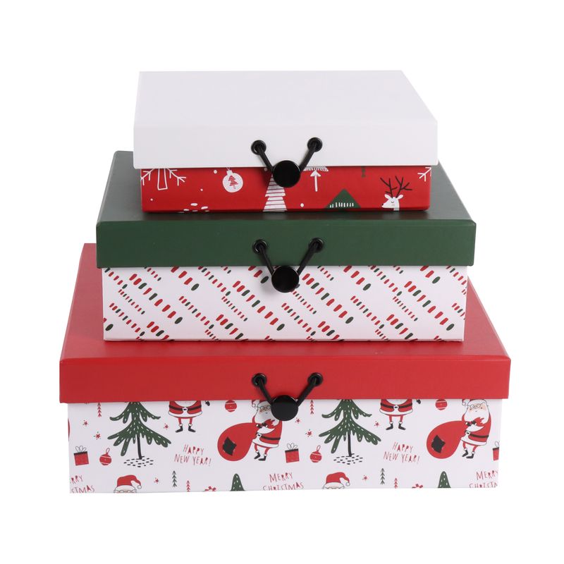 JUEGO 3 CAJAS NAVIDAD 24 x 20 x 8cm