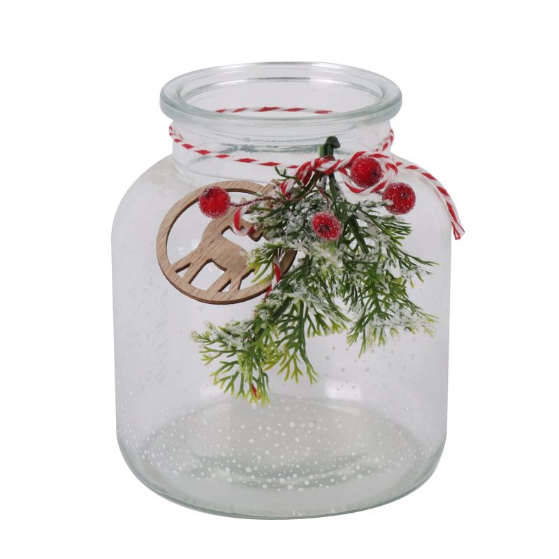 JARRON L CON DECORACION NAVIDAD 13X16X13CM