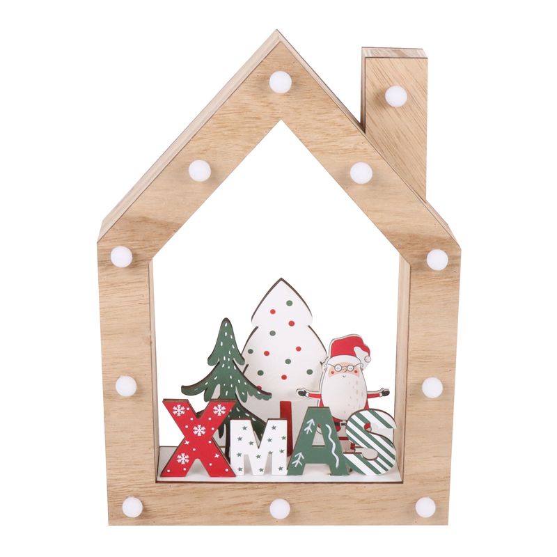 CASA LED NAVIDAD MADERA 21 x 6 x 30cm