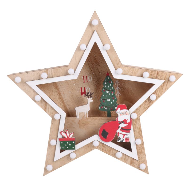 ESTRELLA LED NAVIDAD MADERA