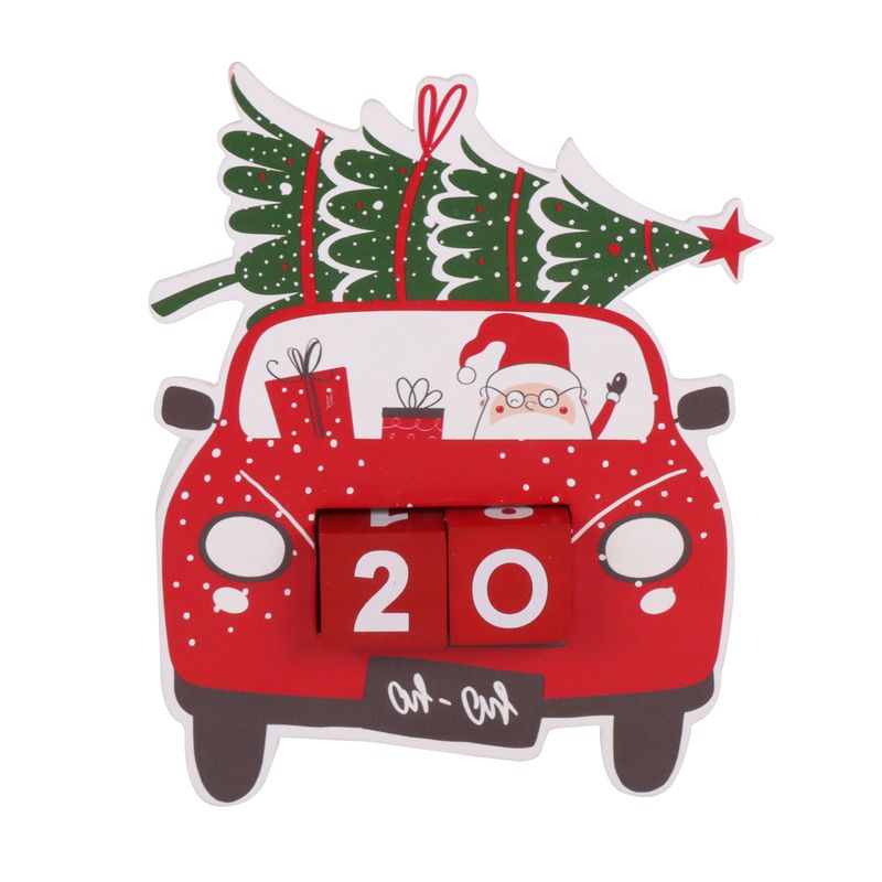 CALENDARIO FORMA COCHE NAVIDAD 19 x 4.5 x 25cm