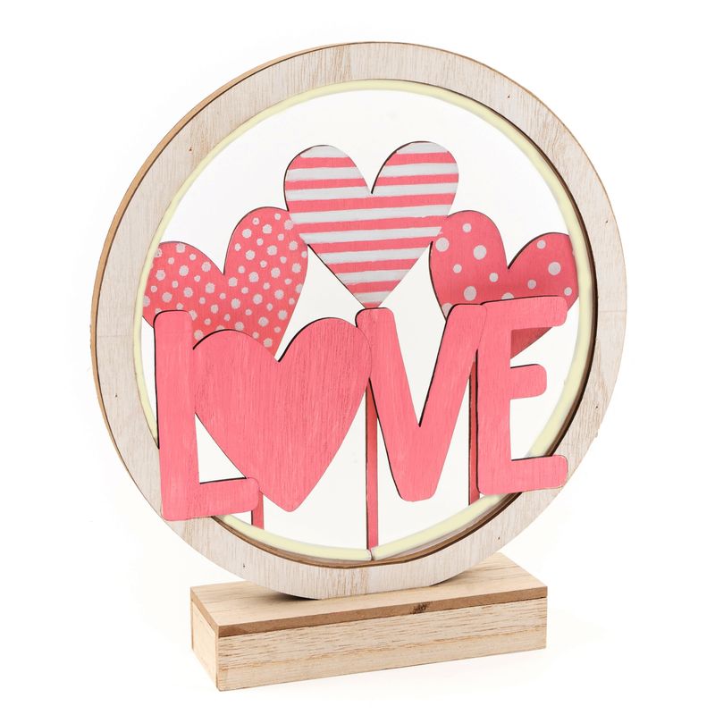 DECORACION SOBREMESA CON LUZ LED LOVE
