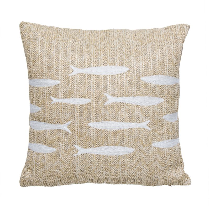 COJIN 40X40CM NATURAL PECES