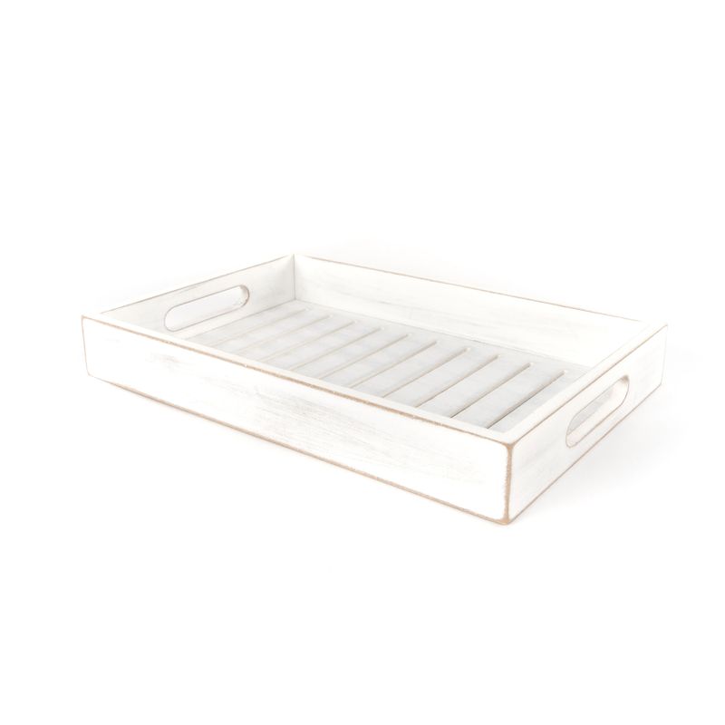 BANDEJA MADERA M BLANCA 30X20X4CM