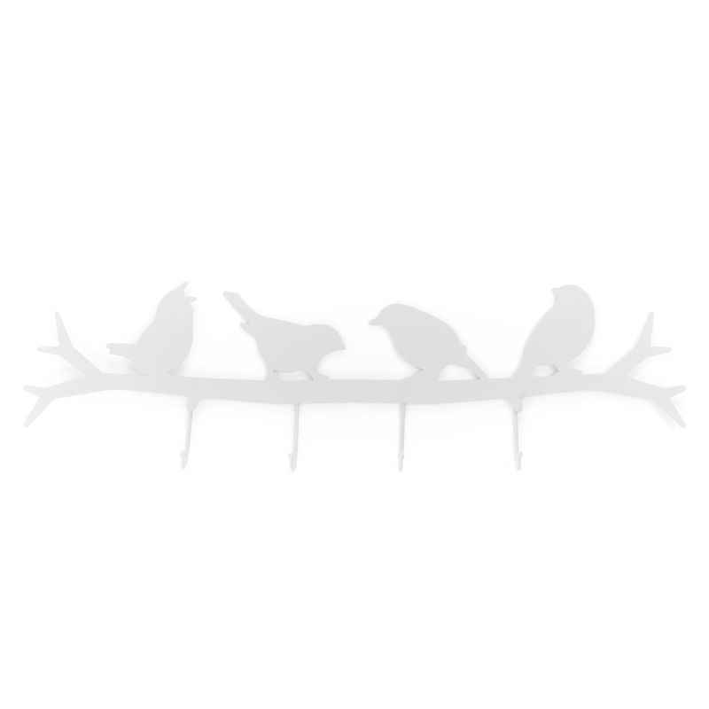 PERCHERO DE PARED 4 COLG PAJAROS NATURAL