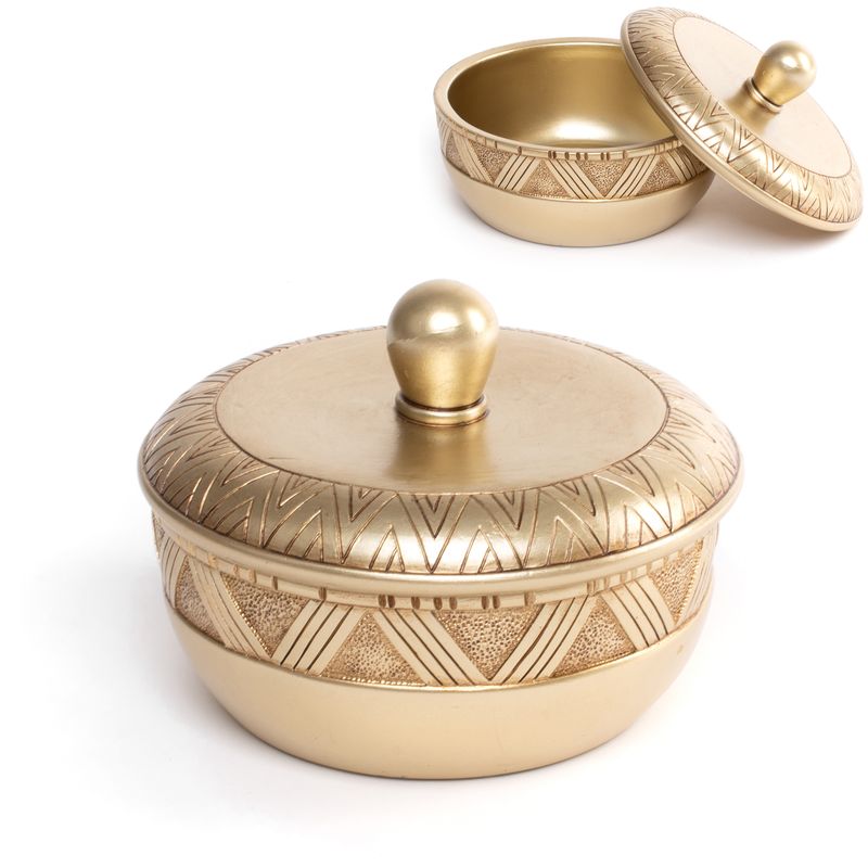 CAJA ARABESCA M ORO 12X12X9CM
