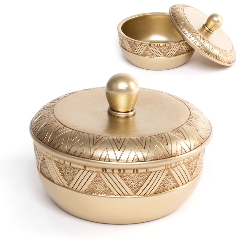 CAJA ARABESCA L ORO 14.5x14.5x10.5cm