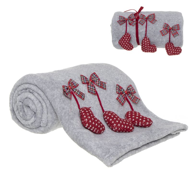 MANTA 130X160CM CORAZONES