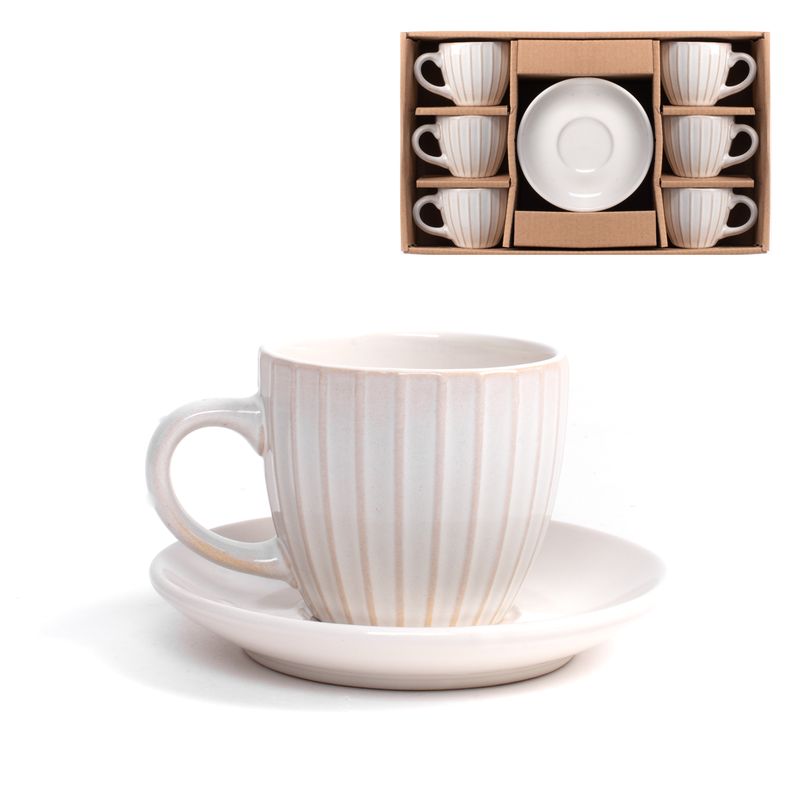 JUEGO CAFE 3 SERV 100ML MARFIL