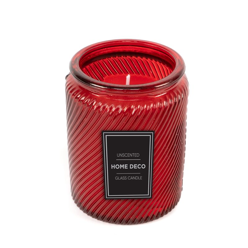 VELA TARRO VIDRIO ROJO 7 x 7 x 9cm