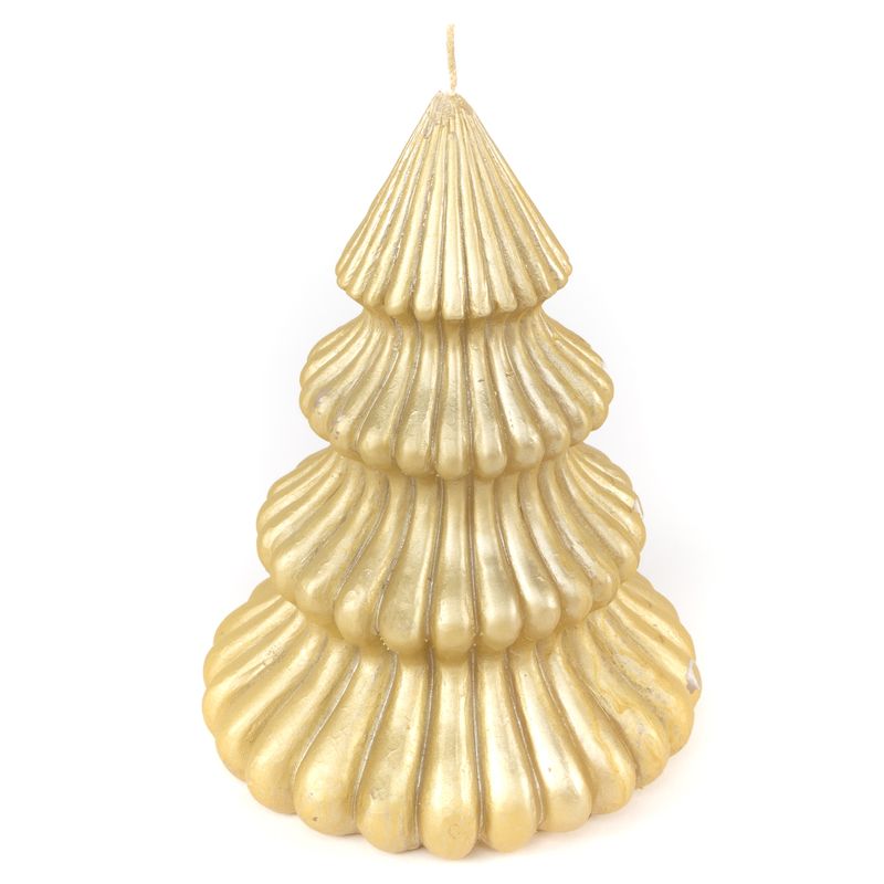 VELA FORMA ARBOL L ORO 13.5x13.5x18cm