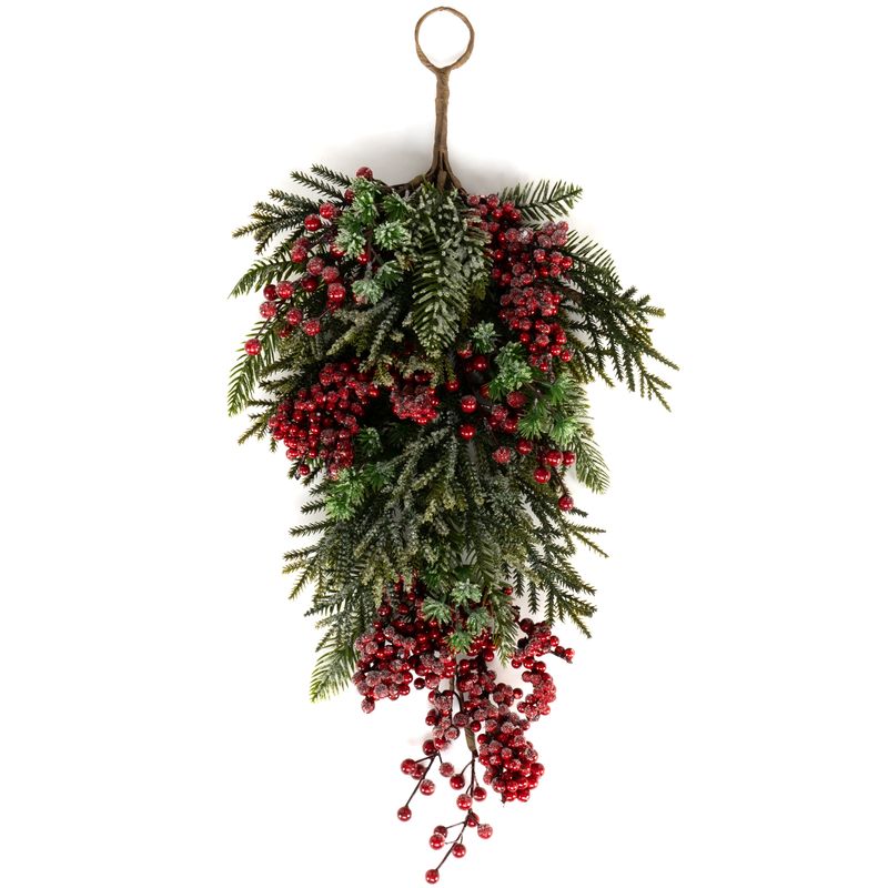 DECORACION COLGAR BAYAS ROJAS