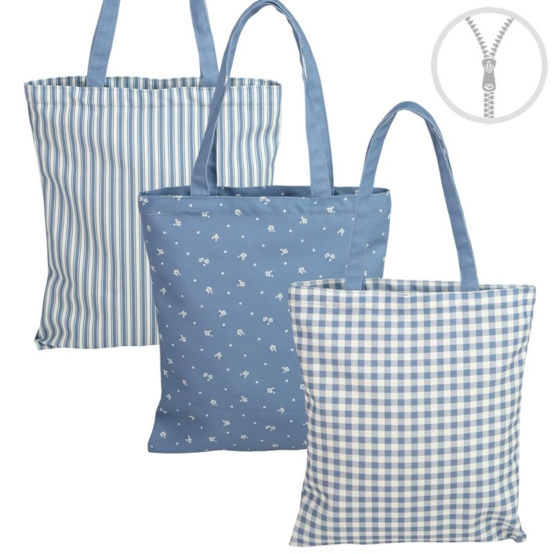 BOLSA CON CREMALLERA BRIDGET AZUL 36X0,5X41 FLOR