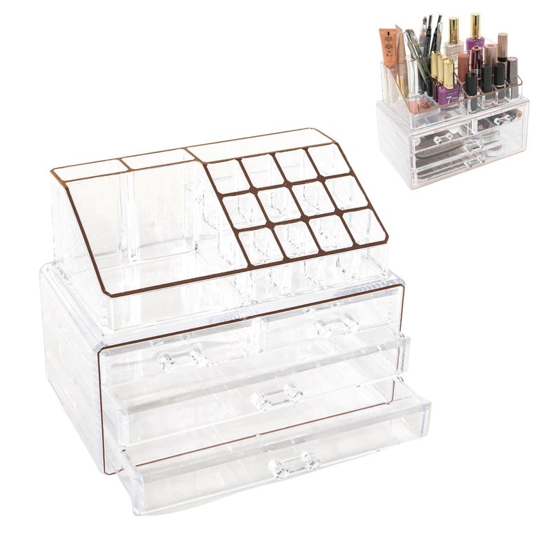 ORGANIZADOR COSMETICOS 16 DPTOS. CON 4 CAJONES FIL