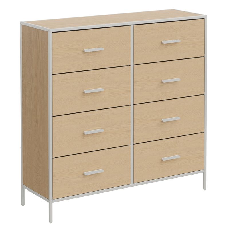 COMODA 8 CAJONES COLOR ABEDUL 100.5x33.5x100CM