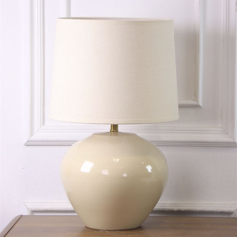 LAMPARA BASE CERAMICA NATURAL 27X27X43CM