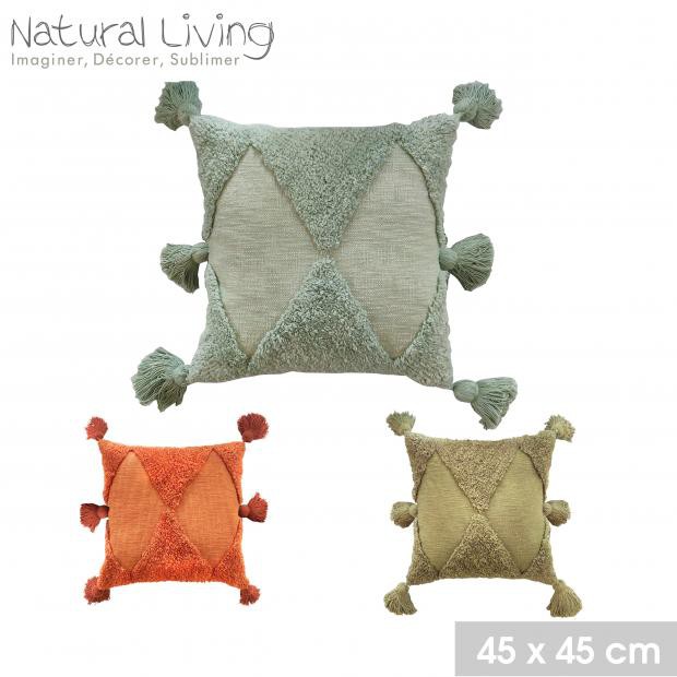 "100% COTON" COUSSIN CARRÃ Â  ROY AVEC VER